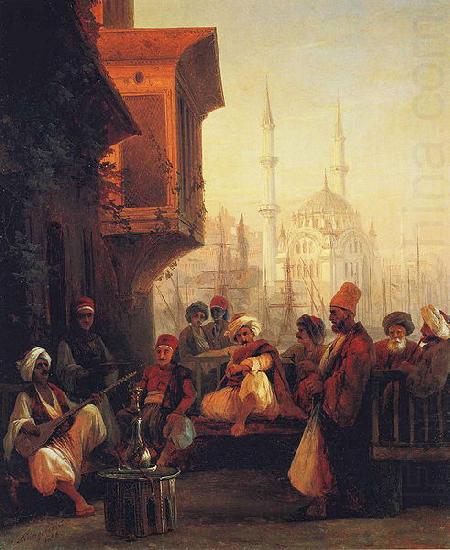 Coffee-house by the Ortakoy Mosque in Constantinople, Ivan Aivazovsky